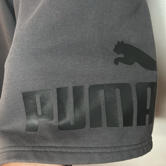 Men’s Dark Gray Puma Logo Athletic Shorts Sz Med - Picture 6 of 9